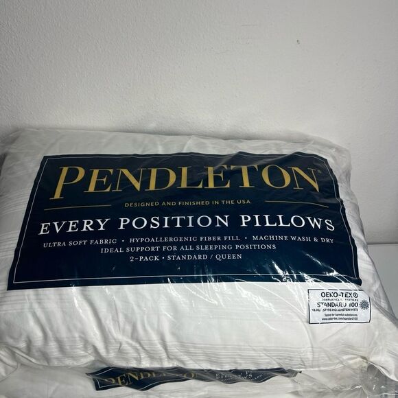 Pendleton Standard / Queen Pillows Hypoallergenic Down Alternative 2 Pk $120 - Picture 1 of 5